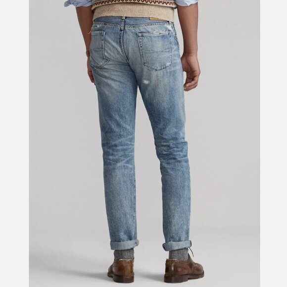 Polo Ralph Lauren Denim The Varick Slim Straight Distressed Jeans - Picture 4 of 5